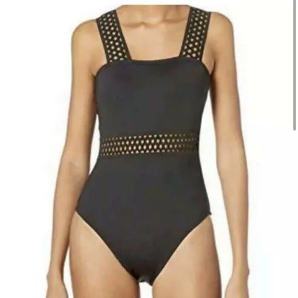 shein black cut out bathing suit one piece 1X - Picture 1 of 5